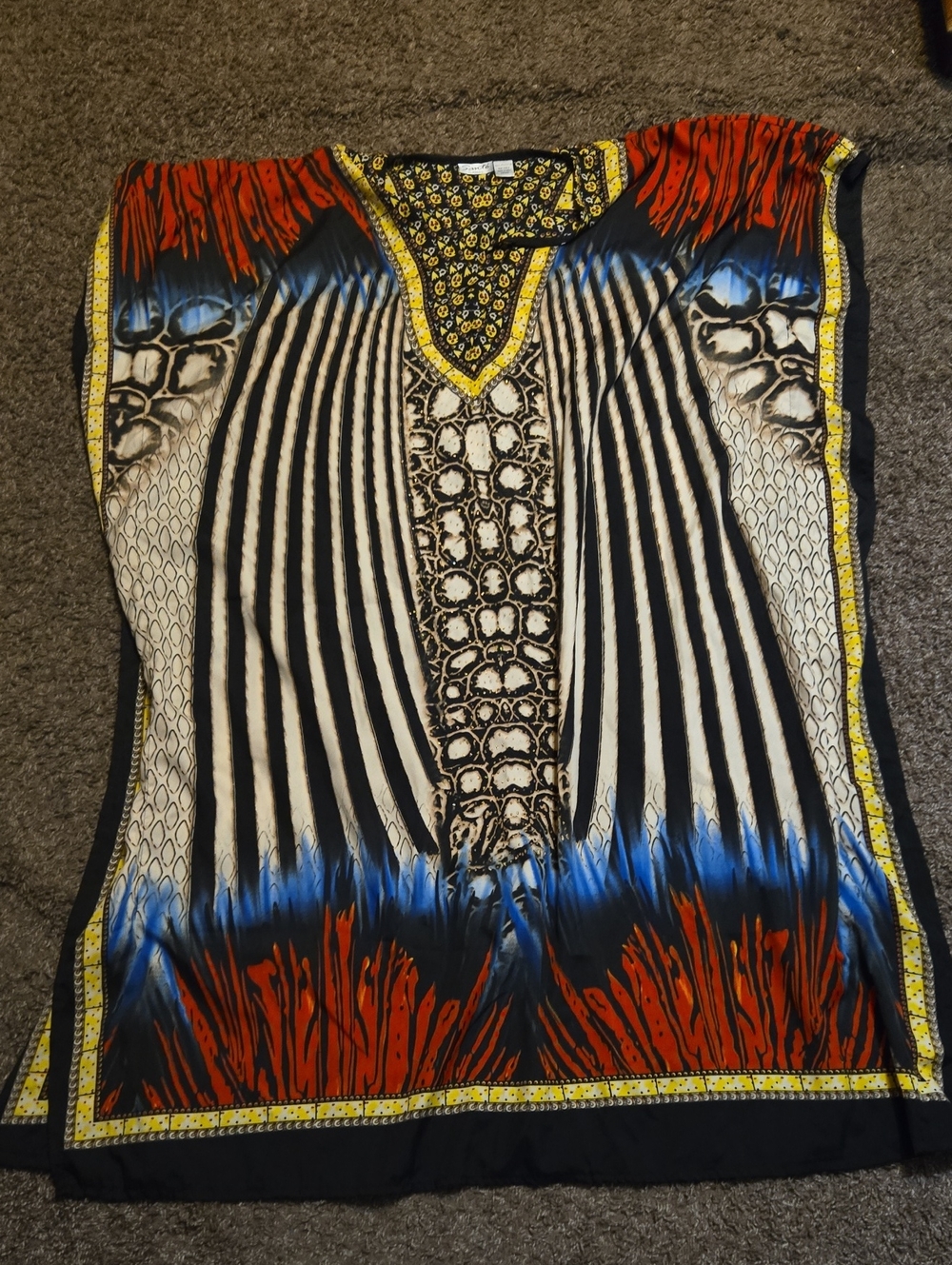 Multicolor Printed Women's Tunic Top One Size